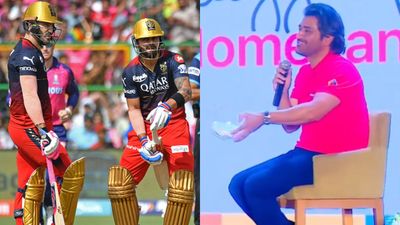 Watch: MS Dhoni's no-nonsense reply goes viral after fan asks him to support RCB in IPL 2024 season Faf du Plessis and Virat Kohli on the left; MS Dhoni on the right.