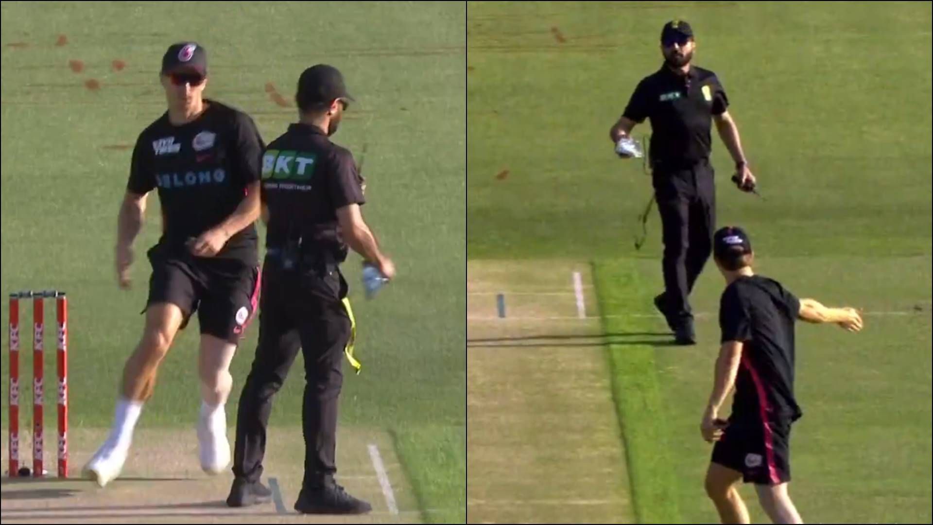 2 minutes 28 seconds long footage shows Tom Curran intimidating umpire before BBL game that led to four-match ban 2 minutes 28 seconds long footage shows Tom Curran intimidating umpire before BBL game that led to four-match ban