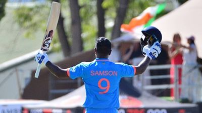 Sanju Samson scores maiden ODI hundred 8 years and 5 months after international debut, joins Virat Kohli on this list Sanju Samson celebrates after reaching his maiden ODI century in the third ODI against South Africa (Getty Images)