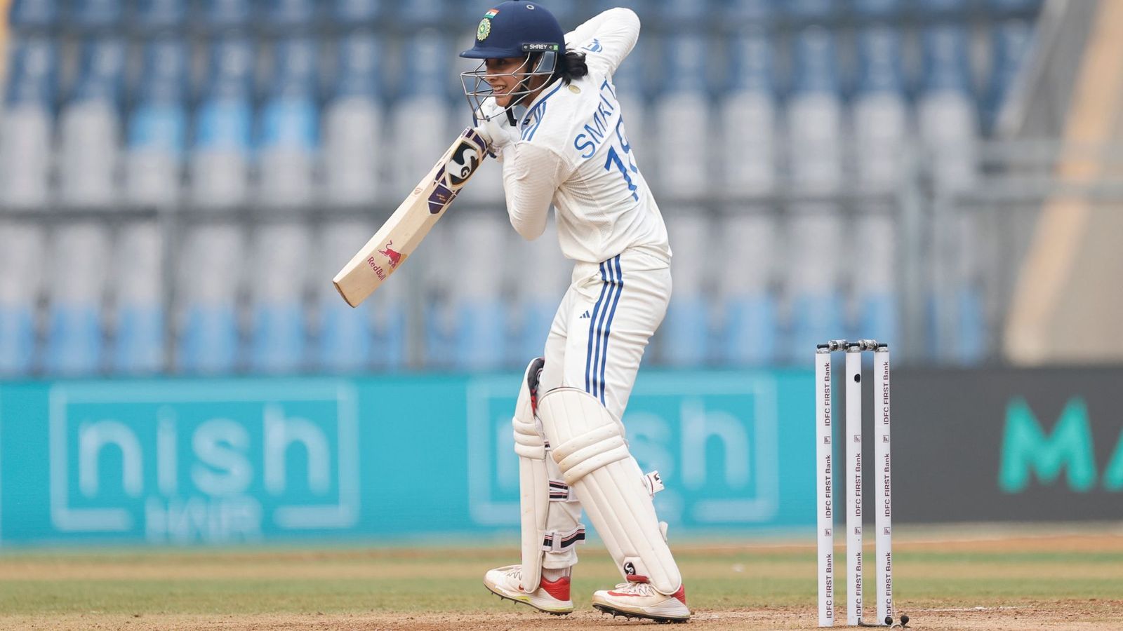 INDW vs AUSW: Smriti Mandhana hits 74 in one-off Test against Australia at Wankhede Smriti Mandhana of India plays a shot. (Getty Images)
