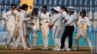 INDW vs AUSW: Harmanpreet Kaur's India script history at Wankhede Stadium, register first-ever Test win over Australia Harmanpreet Kaur of India celebrates the wicket of Alyssa Healy of Australia.