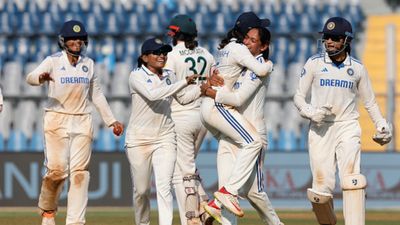 'Toota hai Australia ka ghamand!': Ex-IPL champions after Harmanpreet Kaur's brigade clinch historic Test win over Aussies India's Harmanpreet Kaur celebrates the wicket of Australia's Tahlia McGrath on Day 3 of the one-off Women's Test match. (Getty)