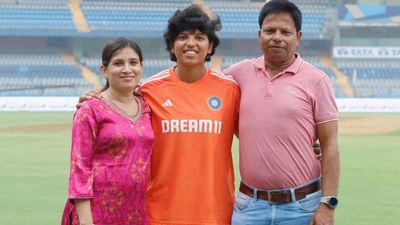 ‘Couldn't have done it without them’: Richa Ghosh expresses gratitude to parents after Test debut vs Australia Richa Ghosh with her parents. (Photo Courtesy: Twitter)