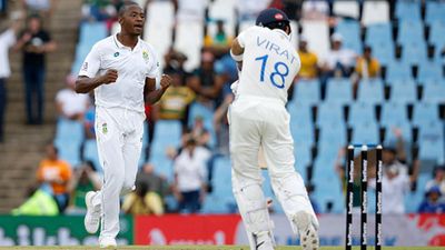 IND vs SA: Virat Kohli misses fifty but leaves head coach Rahul Dravid behind with 38-run knock in Centurion Test Kagiso Rabada celebrates Virat Kohli's wicket on Day 1 of the Boxing Day Test (Getty Images)
