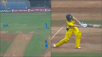 Sneh Rana flies to her left to pluck one out of thin air and leave Alyssa Healy stunned, watch viral video Sneh Rana takes an acrobatic catch to dismiss Alyssa Healy (Screengrab: BCCI Women/X)
