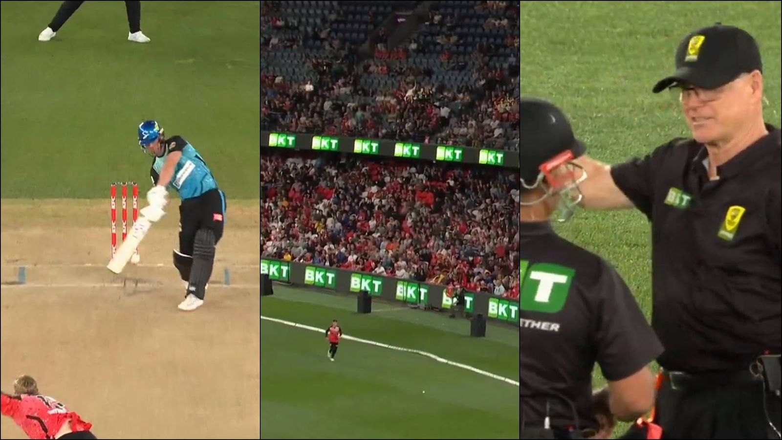 Chris Lynn hits the roof in BBL encounter, ball lands inside the boundary but umpire signals six: Here's why Chris Lynn's shot hits the roof as umpires discuss whether to give a dead ball or six (Screengrab: BBL, X)