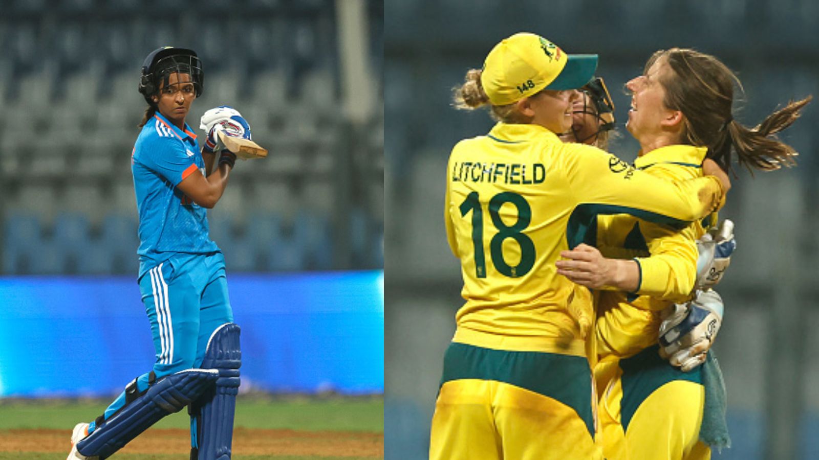 IND W vs AUS W: Sutherland turns match on its head as Australia rock India women again to clinch series despite Richa, Deepti's heroics Australia's Georgia Wareham celebrates the wicket of India's Harmanpreet Kaur during second ODI at Wankhede Stadium on December 30. (Getty)