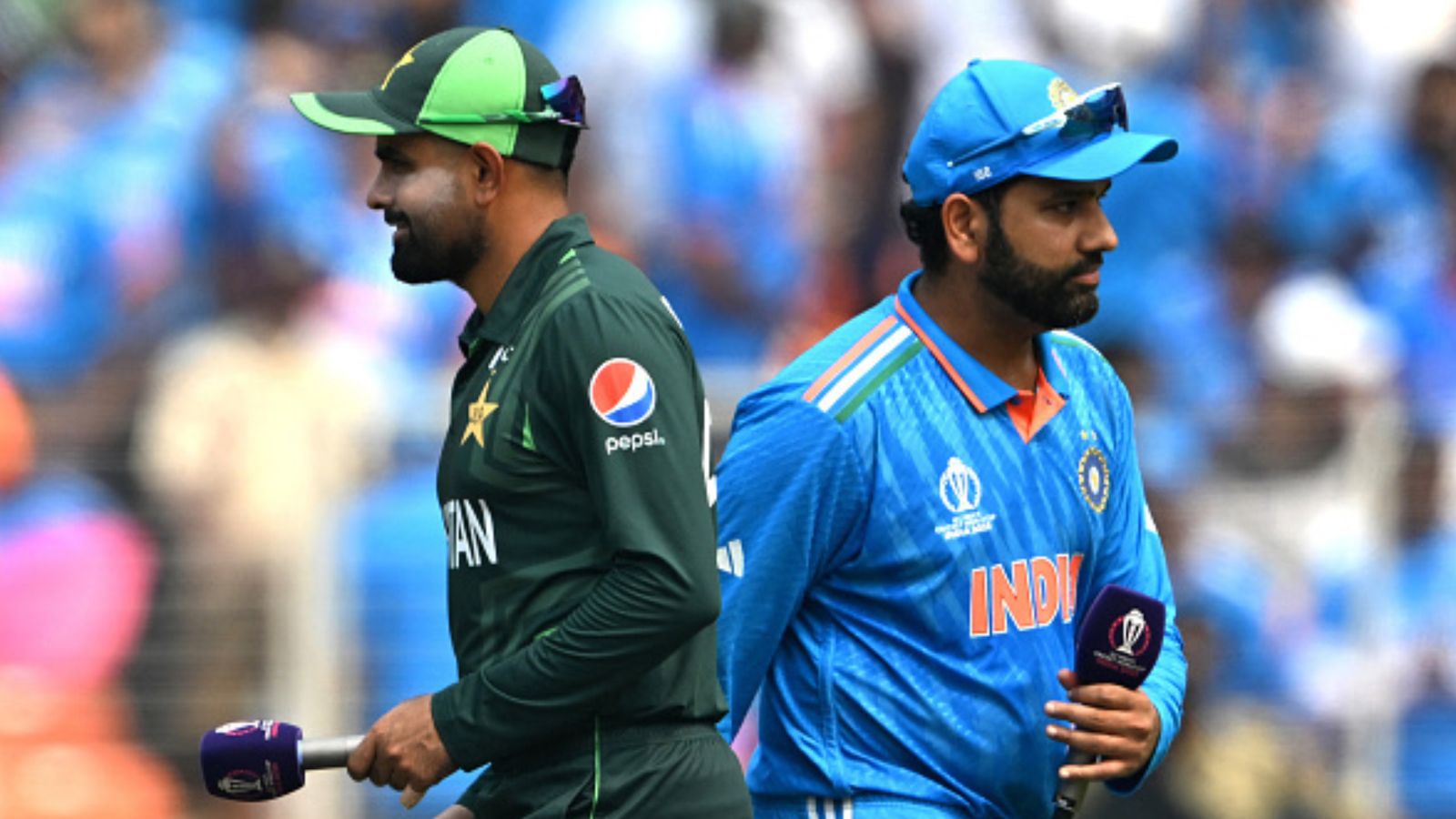 Not India vs Pakistan, Gautam Gambhir terms this encounter as cricket's biggest rivalry India skipper Rohit Sharma (right) and former Pakistan captain Babar Azam in this frame. (Getty)