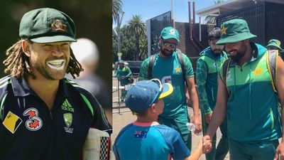 Watch: Late Andrew Symonds' son becomes part of Pakistan Team ahead of 3rd Test vs Australia Late Andrew Symonds of Australia (Left) and Andrew Symonds’ son with the Pakistan cricket team. (Screengrab: Twitter)