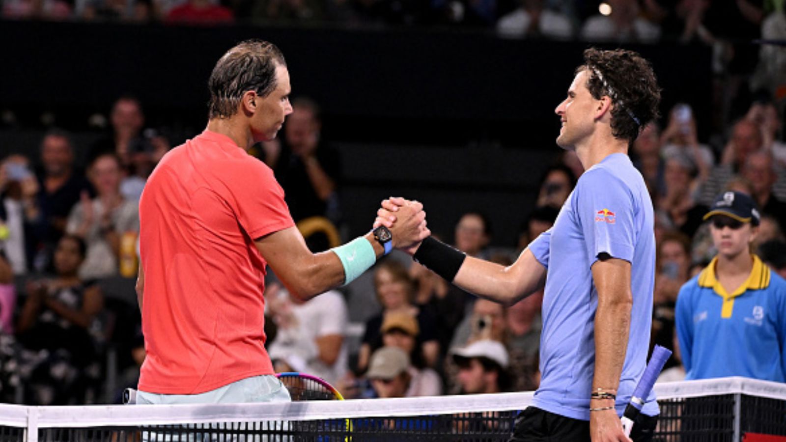 Rafael Nadal returns to winning ways after injury layoff, gets the better of Dominic Thiem in Brisbane opener Winner Rafael Nadal (left) shakes hands with Dominic Thiem after their men's singles at the Brisbane International on January 2. (Getty)
