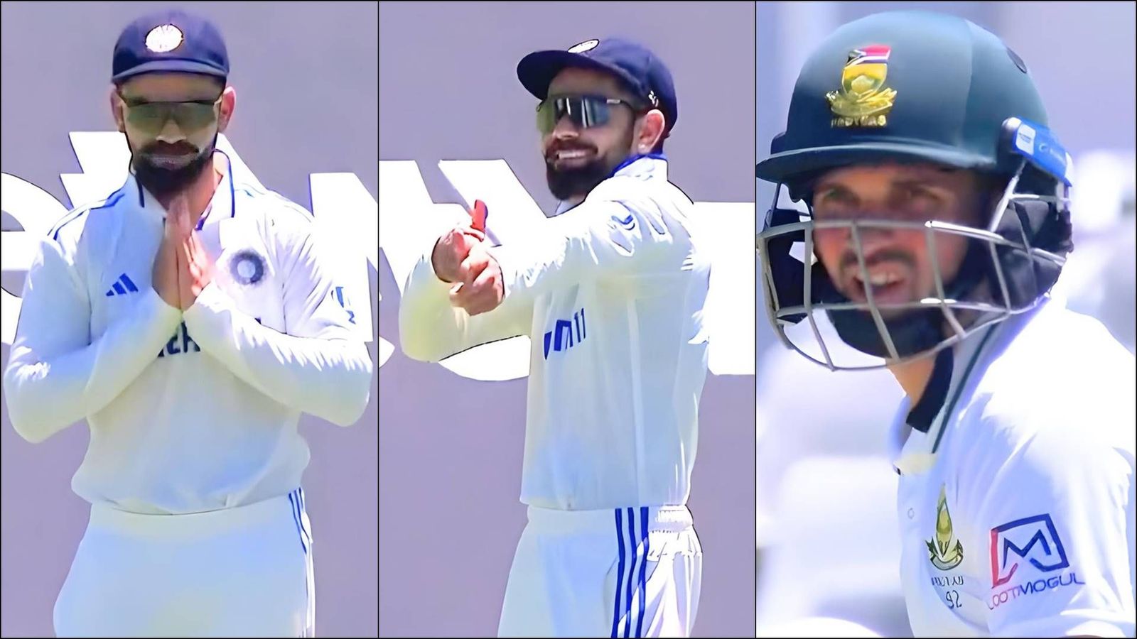 Virat Kohli folds hands and holds Dhanush pose as DJ plays ‘Ram Siya Ram’ on Keshav Maharaj's entry, watch viral video Virat Kohli reacts as Keshav Maharaj walks out to bat with 'Ram Siya Ram' playing in the background (Screengrab: Hotstar)