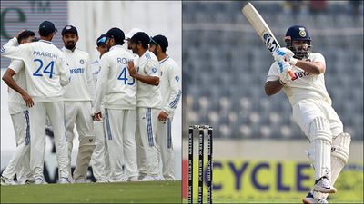 Sanjay Manjrekar names two batters who will fight for middle-order spot once Rishabh Pant returns Team India celebrates a wicket in the second Test versus South Africa (left); Rishabh Pant plays a shot (right). (Getty Images)