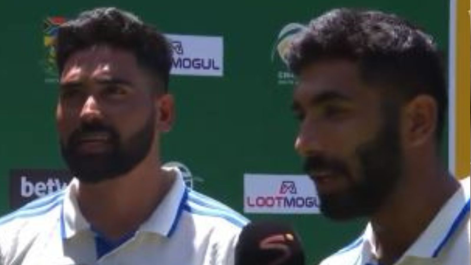 WATCH: 'Translator' Jasprit Bumrah refuses to take credit from Mohammed Siraj during 2nd Test's post-match presentation, wins hearts India's ace pacers Jasprit Bumrah (right) and Mohammed Siraj during IND vs SA's 2nd Test's post match presentation