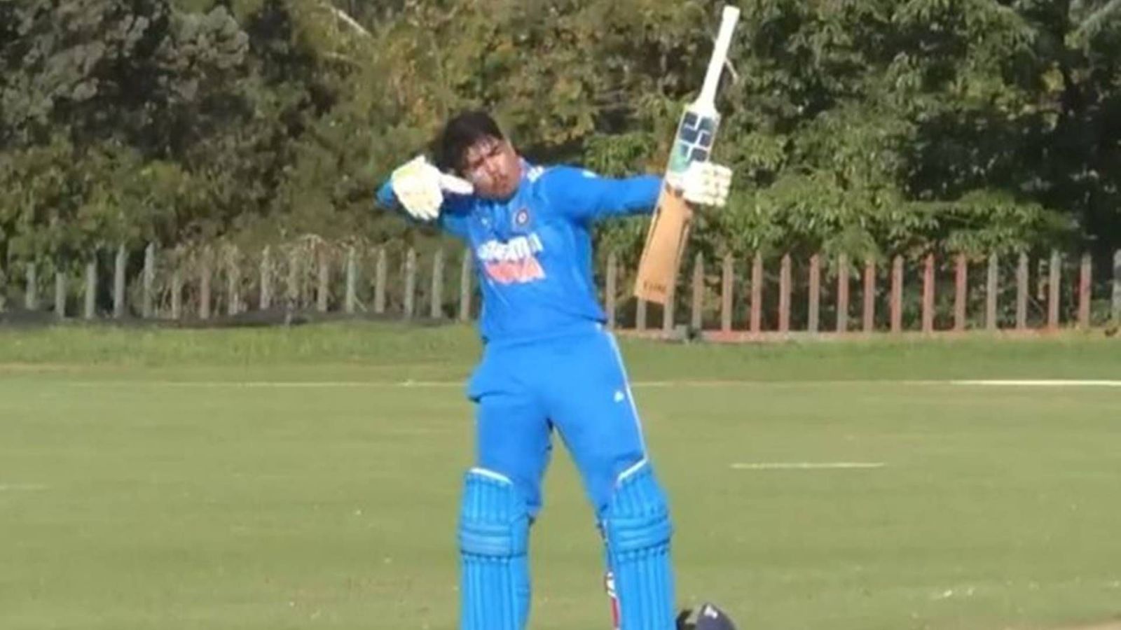 IND U19 vs SA U19: Captain Uday Saharan's century, Musheer Khan's fifer leads India to 6-wicket win and continue unbeaten run Uday Saharan celebrates his century (Screengrab: X)