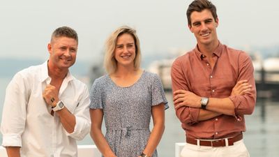 'I'd love to play 400 international matches': Superstar Australian all-rounder gets candid about future with national team Michael Clarke (L), Ellyse Perry (C) and Pat Cummins (R).