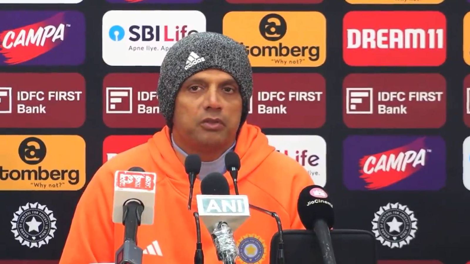 'It's impossible for all the players to play all the time': Dravid defends decision to rest Bumrah, Siraj and Jadeja India head coach Rahul Dravid in the pre-match press conference (Screengrab: BCCI, X)