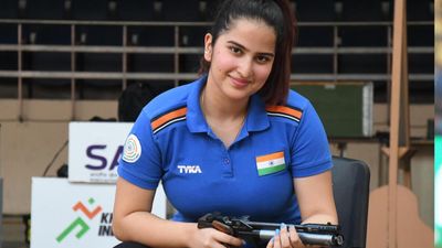 India's World Record holder books Paris Olympics quota after winning bronze in 25m pistol event at Asia Qualifiers India's sharpshooter Rhythm Sangwan in this frame.