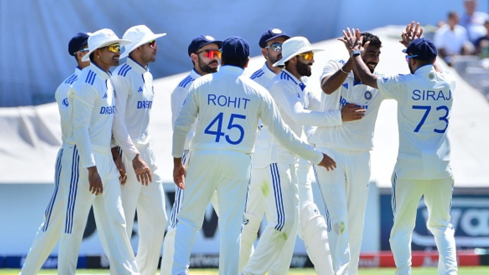 India announce squad for 1st two Tests against England as 22-year-old gets maiden call up; Ishan Kishan still out Team India players celebrate in this frame. (Getty)