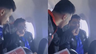 WATCH: Star Afghanistan batter plays hilarious prank on Rinku Singh inside the flight; netizens can't keep calm Rahmanullah Gurbaz played a prank on Rinku Singh.