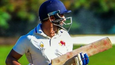 '12th Fail' director's son is unstoppable, breathes fire with back-to-back towering centuries in Ranji Trophy Agni Chopra celebrates after cracking a century against Nagaland during Ranji Trophy match.