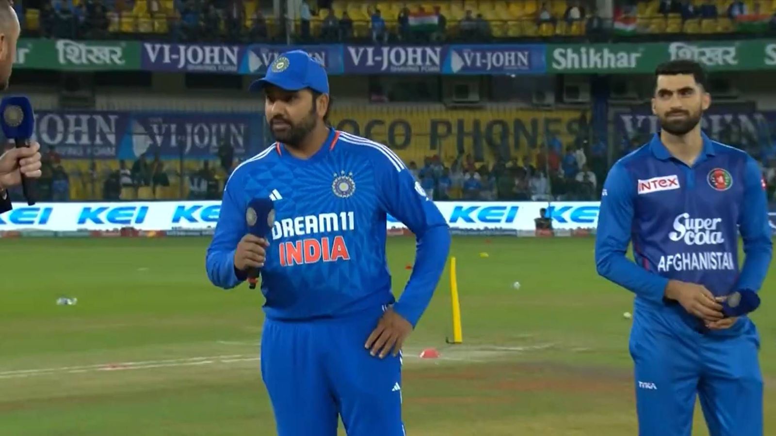 IND vs AFG Playing XIs: Rohit Sharma makes two big changes in Indore as Virat Kohli returns to T20I side after 14 months Indian skipper Rohit Sharma after winning the toss in Indore (Screengrab: BCCI, X)