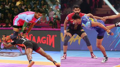 PKL 2023: Jaipur Pink Panthers nick past U Mumba; Maninder's masterclass helps Bengal Warriors gun down Bengaluru Bulls Jaipur Pink Panthers got the better of U Mumba while Bengal Warriors kept Bengaluru Bulls at bay. (PKL)
