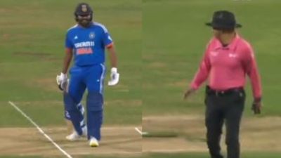 'Arey Viru, leg bye diya kya?': Rohit Sharma left shocked after umpire refuses to signal four; video of funny conversation goes viral Rohit Sharma's funny conversation with umpire Virender Sharma was recorded in stump-mic during 3rd T20I vs Afghanistan.