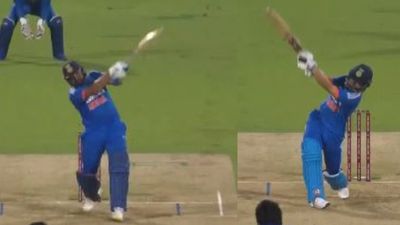 WATCH: Rohit Sharma, Rinku Singh hammer 36 runs in an over during 3rd T20I vs AFG to create history in Bengaluru India skipper Rohit Sharma (left) and star southpaw Rinku Singh in this frame. (Twitter)