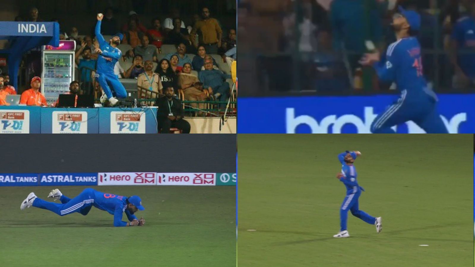 Watch: 'King' Kohli sets perfect example of how to impact the game after failing with the bat; video of 4 magical 'Virat' moments sets internet ablaze Virat Kohli's exceptional fielding during 3rd T20I between India and Afghanistan.