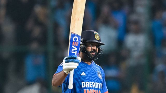 ‘I've been practicing that shot a lot’: Rohit Sharma sheds lights on how he unleashed 2 magical shots against Afghanistan India's captain Rohit Sharma celebrates after scoring a century during the third and final Twenty20 international cricket match between India and Afghanistan. (Getty Images)