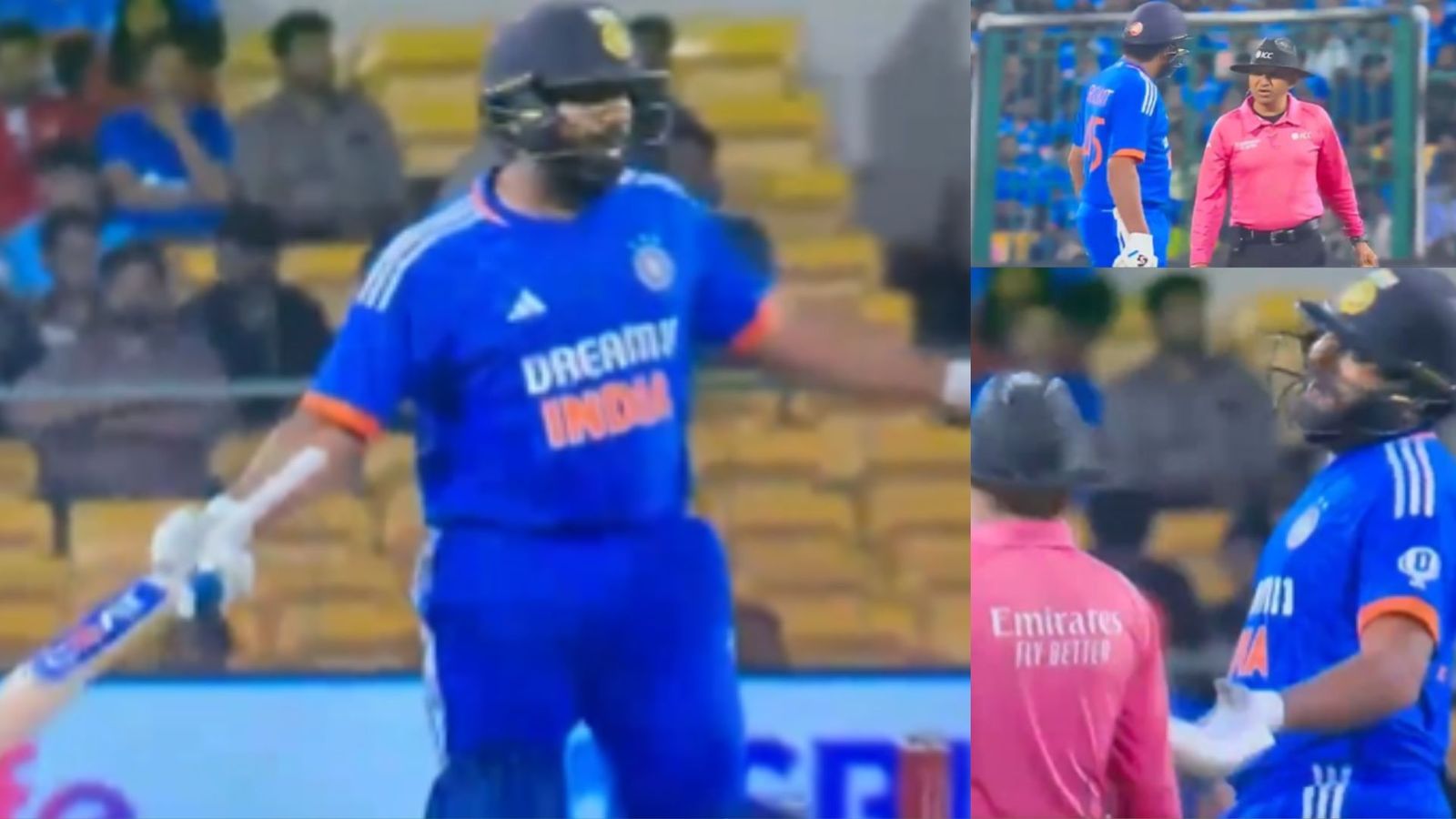 WATCH: Furious Rohit Sharma gives a mouthful to on-field umpire as 29-second video reveals the entire incident Rohit Sharma was visibly angry at umpire Virender Sharma.