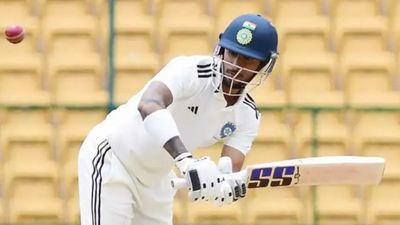 Tilak Varma goes on rampage with blistering century after getting included in India's squad, cracks 2nd consecutive ton India's star batter Tilak Varma in this frame. (Getty)