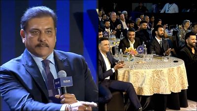 Watch: Ravi Shastri gets emotional after receiving Lifetime Achievement Award from BCCI, reveals icing on the cake of his career Indian head coach Rahul Dravid and players react to Ravi Shastri's emotional speech at the BCCI awards (Screengrab: BCCI, X)