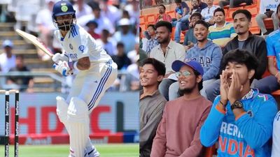 WATCH: Hyderabad crowd goes bonkers with Virat Kohli chants during India vs England's first Test India's batting maestro Virat Kohli (left) and Hyderabad crowd in this frame. (Twitter)