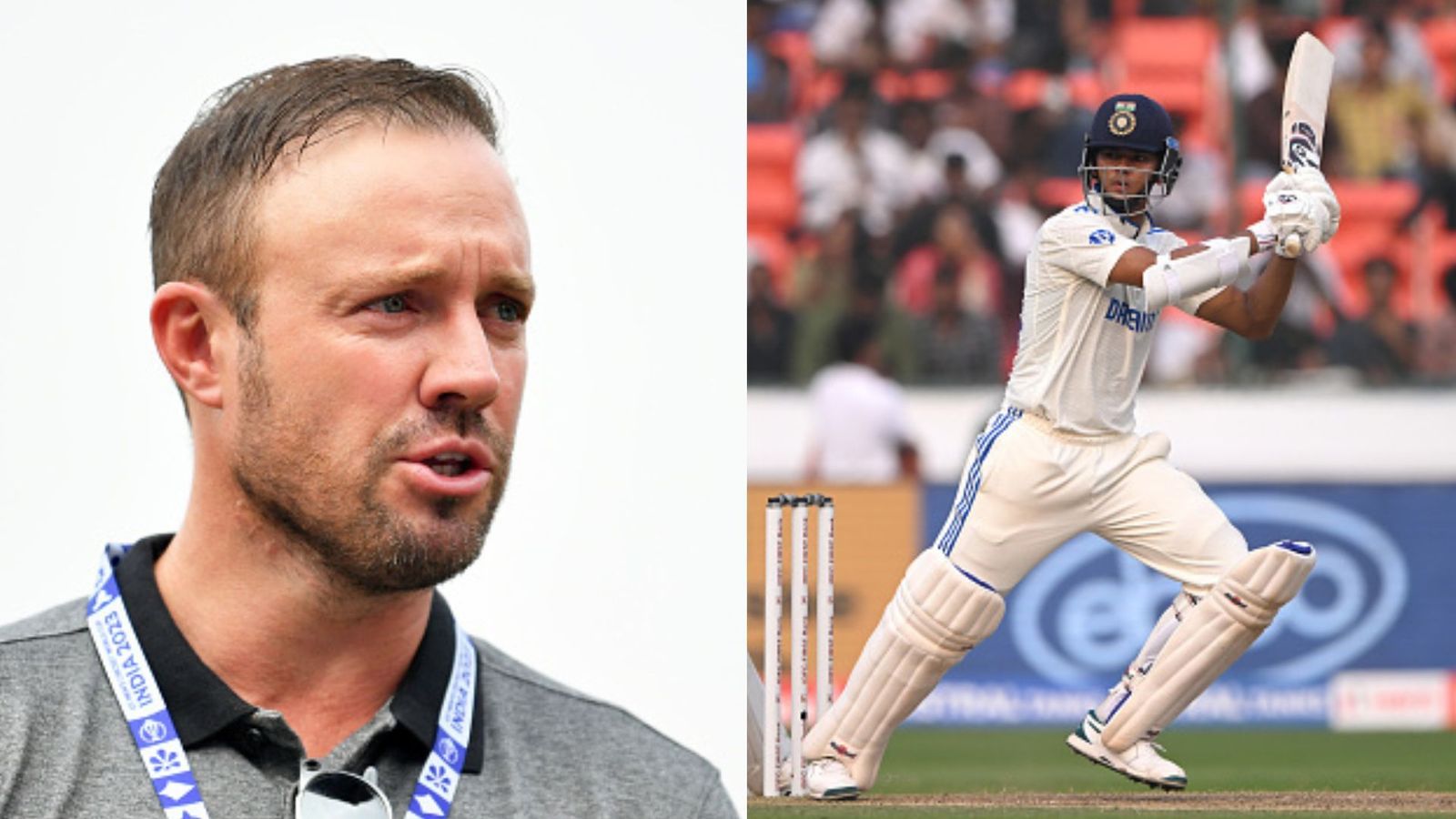 ‘You don't have to call it brave, bold or Bazball’: AB de Villiers makes stunning statement after Yashasvi Jaiswal punishes England bowlers Former South Africa captain AB de Villiers (Left) and Yashasvi Jaiswal of India. (Getty Images)