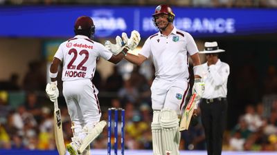 AUS vs WI: Joshua Da Silva, Kavem Hodge half-centuries help West Indies to reach 226-8 against Australia on Day 1 of 2nd Test at Gabba Joshua Da Silva of the West Indies celebrates 50 runs with Kavem Hodge. (Getty Images)