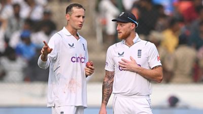 England legend explains reason behind Ben Stokes sticking with Tom Hartley despite debutant leaking runs in heaps on Day 1 Tom Hartley of England speaks with captain Ben Stokes during day one of the 1st Test Match against India. (Getty Images)