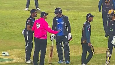 WATCH: Pakistan's Babar Azam loses temper during BPL match after being poked by Dhaka's wicketkeeper, umpires comes to rescue Babar Azam was spotting getting involved in a heated exchange during BPL clash. (X)
