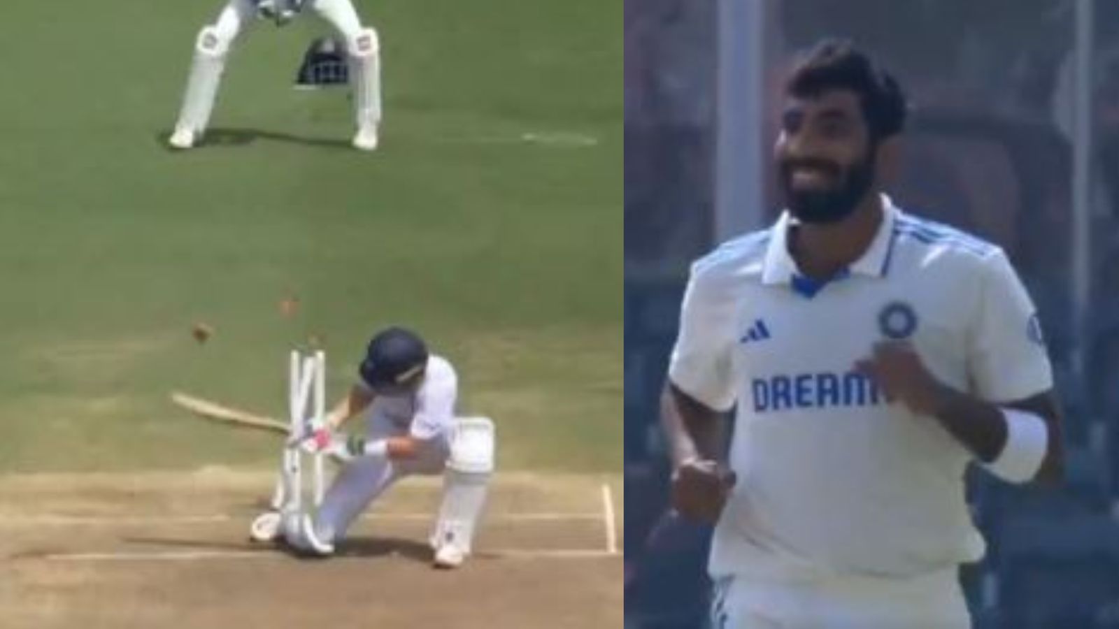 WATCH: Jasprit Bumrah rattles Ollie Pope's stumps and double century hopes after English batter's failed reverse lap India's Jasprit Bumrah crushes England's Ollie Pope's stumps in this frame. (Screengrab-X)
