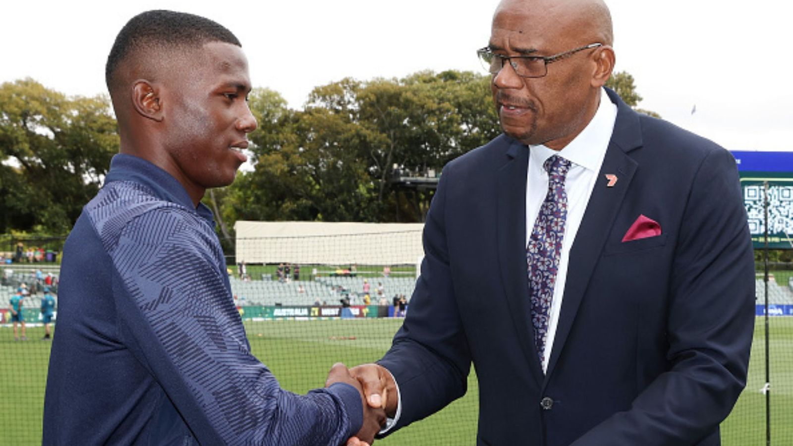 Ian Bishop demands compensation for Shamar Joseph from board and government after Gabba triumph, says ‘don’t allow burnout’ Shamar Jospeh gets his cap presented by Ian Bishop during Day 1 of the 1st Test between Australia and West Indies. (Getty Images)