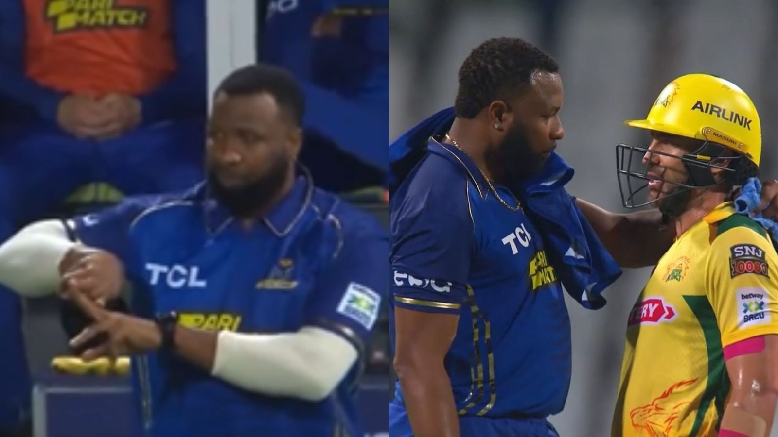 WATCH: Bizarre scenes in SA20; Kieron Pollard blasted for wasting time using 'cheap' tactics; angry Faf du Plessis' reaction goes viral WATCH: Bizarre scenes in SA20; Kieron Pollard blasted for wasting time using 'cheap' tactics; angry Faf du Plessis' reaction goes viral