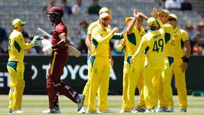 AUS vs WI: Debutant pacer wreaks havoc with 4/17, Australia batters make target of 232 look like child's play to register 8-wicket win Xavier Bartlett celebrates after dismissing Justin Greaves in his first over (Getty Images)