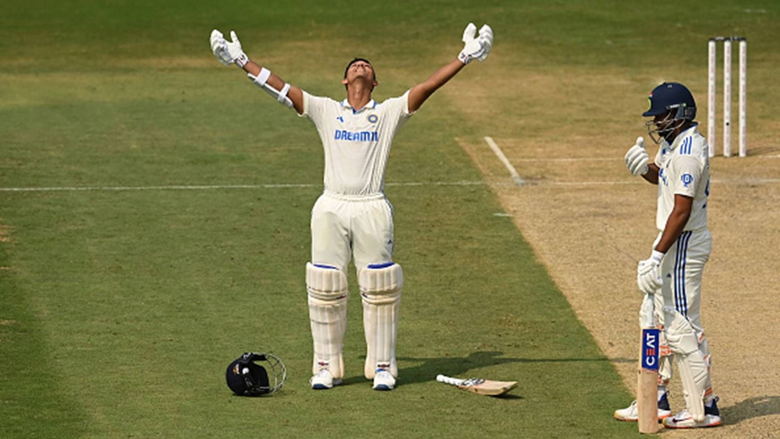 IND vs ENG: Yashasvi Jaiswal becomes India's saviour on Day 1 as other batters throw wickets away after getting starts Yashasvi Jaiswal celebrates his maiden Test ton at home (Getty Images)