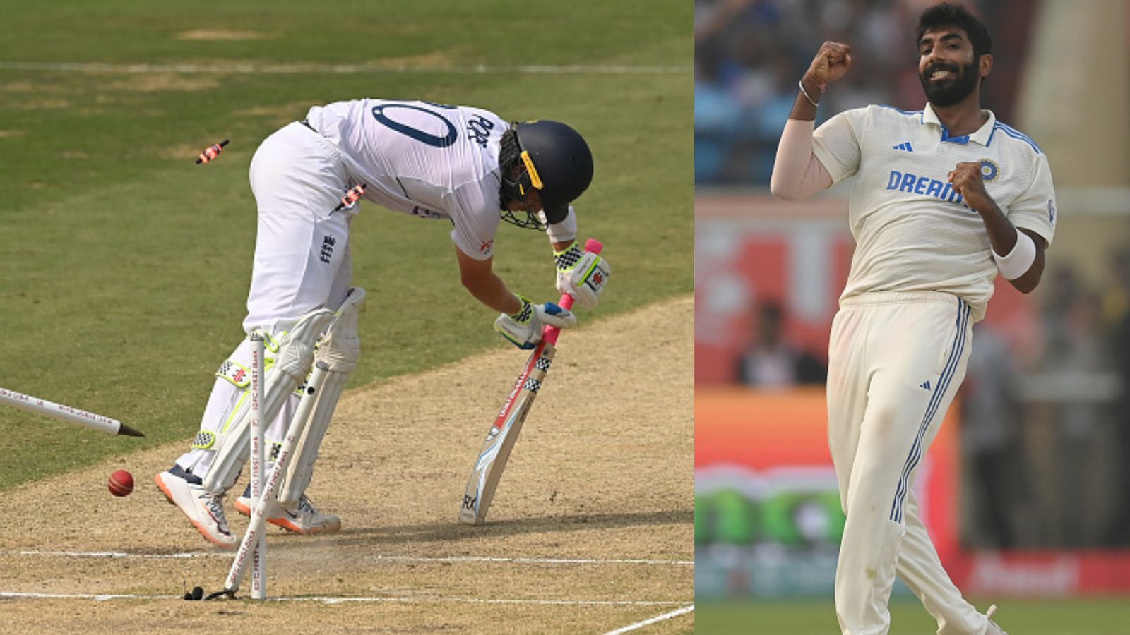 'I had in mind they'll be looking out for..': Jasprit Bumrah reveals how he broke England batters' back after historic 6-fer in 2nd Test India's Jasprit Bumrah (right) celebrates after dismissing Ollie Pope on Day 2 of the 2nd Test against England on February 3. (Getty)