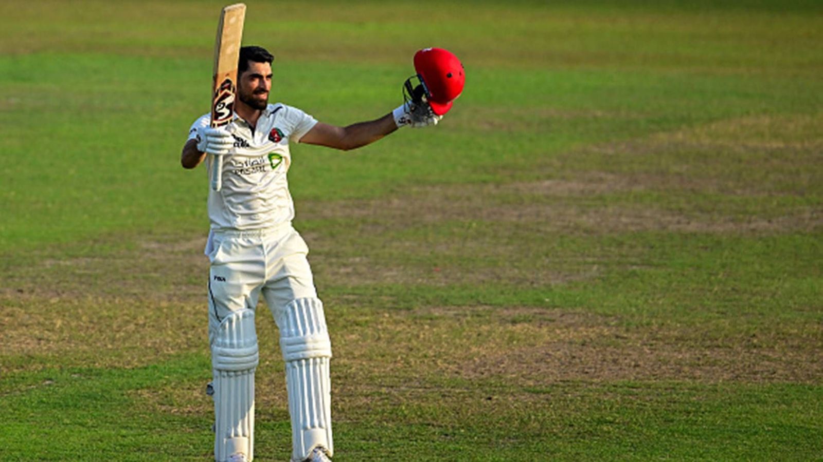 SL vs AFG: Afghan openers create history as Ibrahim Zadran's maiden Test ton reduces 1st innings deficit to 42 runs against Sri Lanka Ibrahim Zadran celebrates his maiden Test century against Sri Lanka (Getty Images)