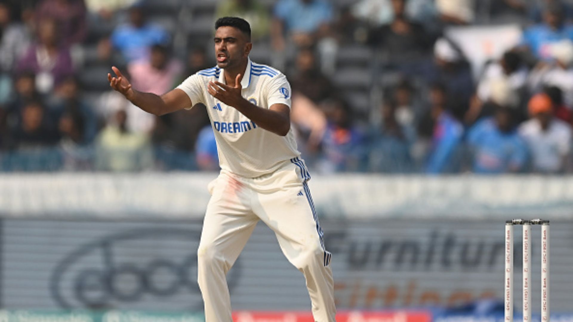 Explained: Why was Ravichandran Ashwin denied of Tom Hartley's wicket? The answer lies in new DRS rule India bowler Ravi Ashwin appeals for the wicket. (Getty Images)