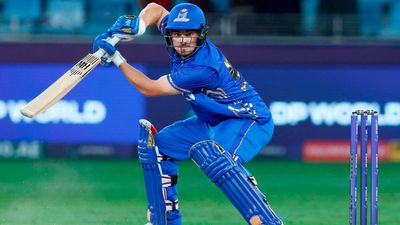 England all-rounder's 2 sixes, 3 fours in last over not enough as Kieron Pollard's MI Emirates suffer 5-run loss against Gulf Giants MI Emirates' Jordan Thompson in action against Gulf Giants (Photo Courtesy: ILT20)