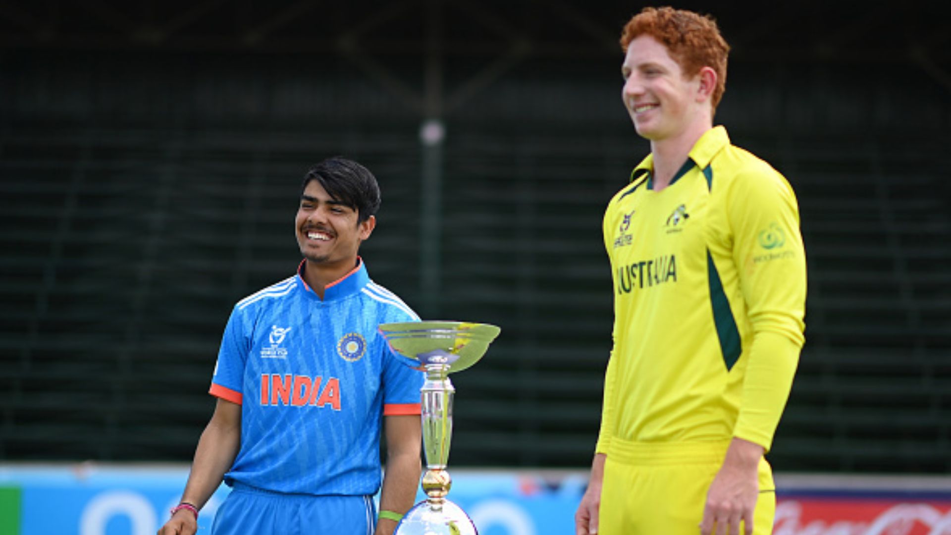 U-19 World Cup final: Uday Saharan's intimidating India set sights on 6th title glory in grand finale against Australia India skipper Uday Saharan (left) and Australia captain Hugh Weibgen pose with Under-19 World Cup 2024 trophy Captains Photocall at Willowmoore Park on February 10 in Benoni. (Getty)