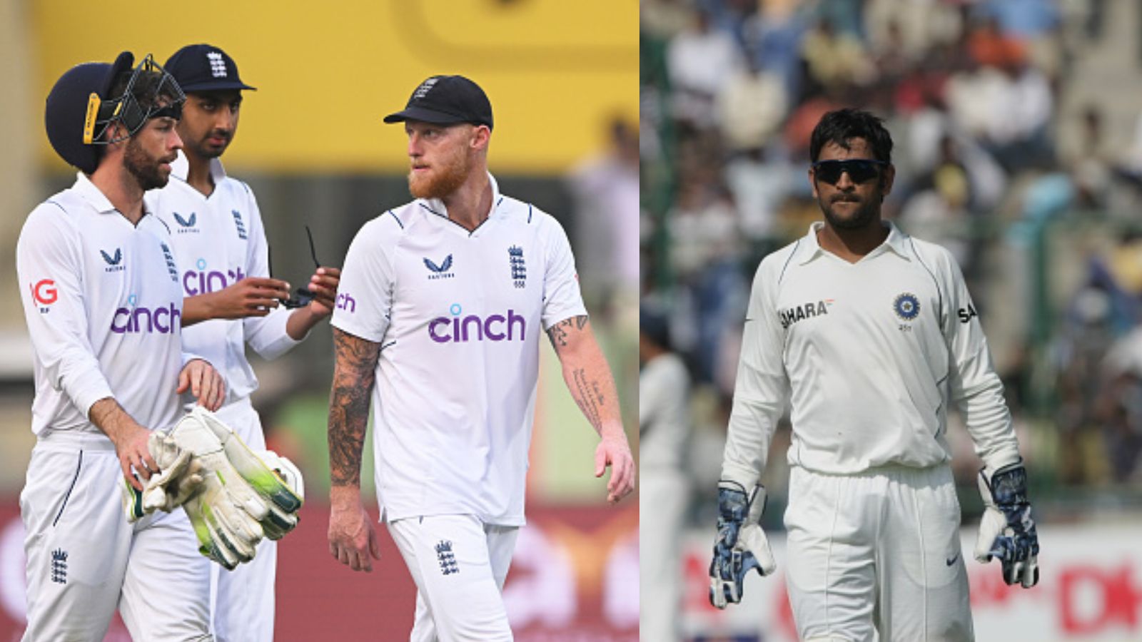He is better than MS Dhoni: Cricket legend's sensational claim on England star ahead of IND vs ENG 3rd Test Left: England players Ben Stokes (right), Ben Foakes (left) and Shoaib Basheer. Right: India's former skipper MS Dhoni. (Getty)