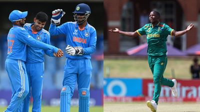 U-19 World Cup: Only one Indian among top 5 wicket-takers list, SA star tops the chart; check full list here Saumy Pandey of India with teammates (Left) and Kwena Maphaka of South Africa. (Getty Images)